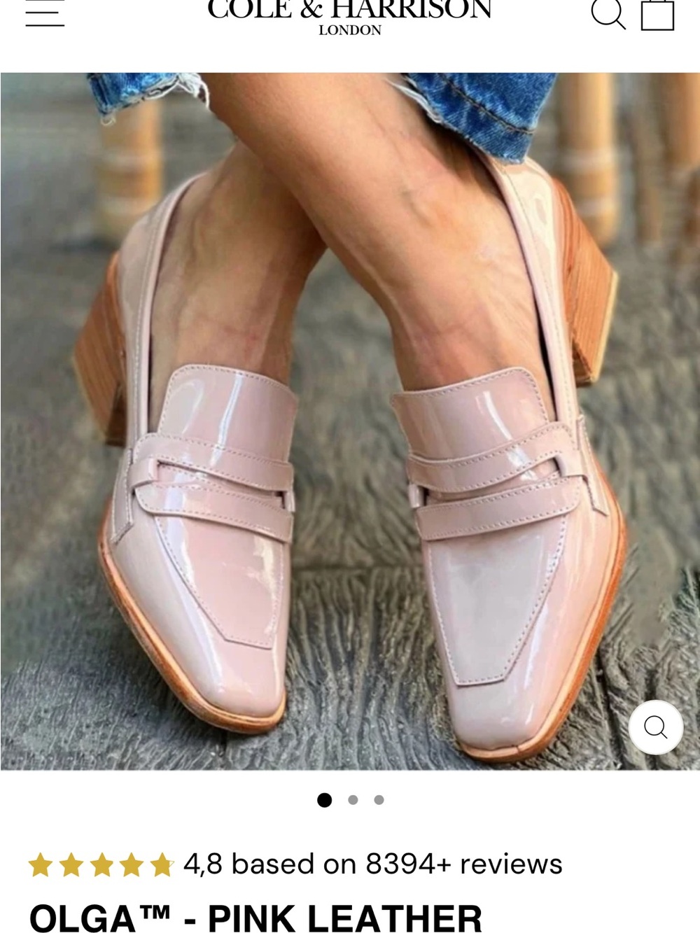 Women’s Patent Pink Loafer Slip-On Shoes Size 41 / US size 10